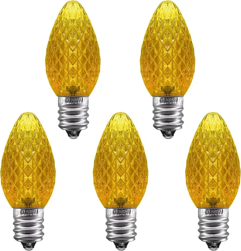 Miniatura 9 de Caja de 25 bombillas LED C7 de repuesto con certificación UL, 2 LED SMD en cada bombilla C7 regulable para tira de luces al aire libre, totalmente