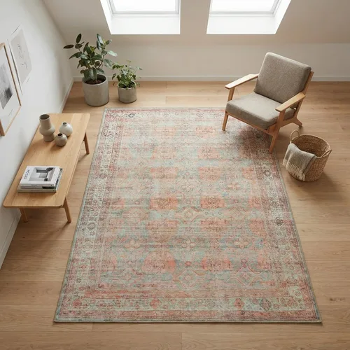 Miniatura 13 de GLN Rugs Traditional Collection - Alfombra de felpilla lavable a máquina, tradicional, antideslizante, alfombra de felpilla de pelo bajo, para sala