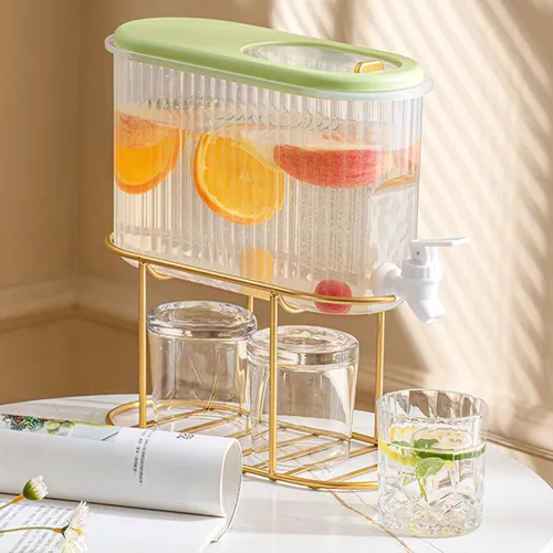 Miniatura 4 de Dispensador de bebidas de 3.5L/1 galón, hervidor frío con grifo, dispensador de jarra de agua duradero de plástico para refrigerador, cubo