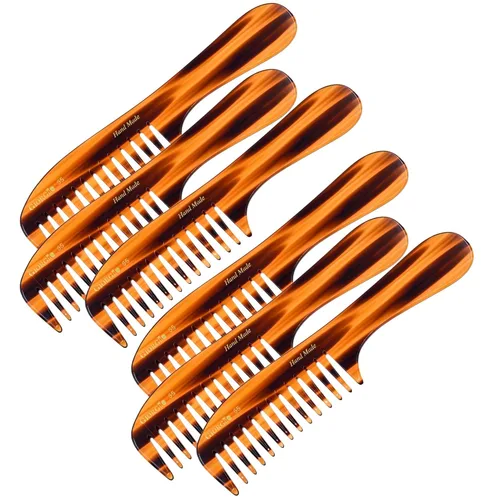 Miniatura 10 de Giorgio Peine de dientes anchos G55 para desenredar el cabello mojado, peine para desenredar el cabello de grosor fino a medio, peines