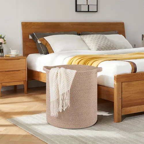 Miniatura 3 de OIAHOMY Cesta de lavandería de 80 L, cesta de almacenamiento con asas, cesta de lavandería para juguetes, almohadas, mantas, ropa, 20 x 18 pulgadas