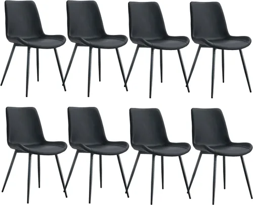 Miniatura 16 de gopop Juego de 4 sillas de comedor, modernas sillas de comedor de cocina, sillas laterales tapizadas para comedor en piel sintética, respaldos