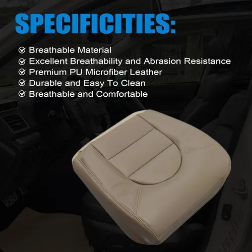 Miniatura 4 de Priprilod Funda de cuero de repuesto para asiento de conductor compatible con Ford F250 F350 F450 F550 Lariat 1999 2000
