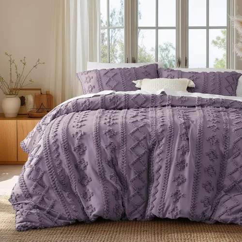 Miniatura 9 de Bedsure Funda de edredón bohemia, tamaño Queen, suave y cómoda, diseño elegante, ropa de cama bohemia para decoración, lavable a máquina, para todas