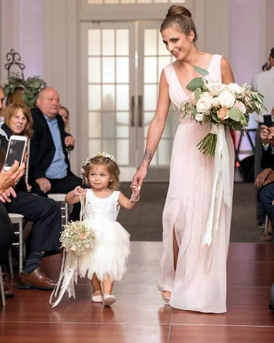 Miniatura 7 de Topmaker Vestido de niña de flores sin espalda acampanado de encaje