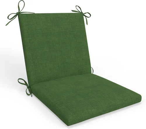 Miniatura 11 de Pillow Perfect 1 cojín sólido para asiento de silla con respaldo sólido para interior/exterior con lazos, esquinas redondeadas, asiento profundo