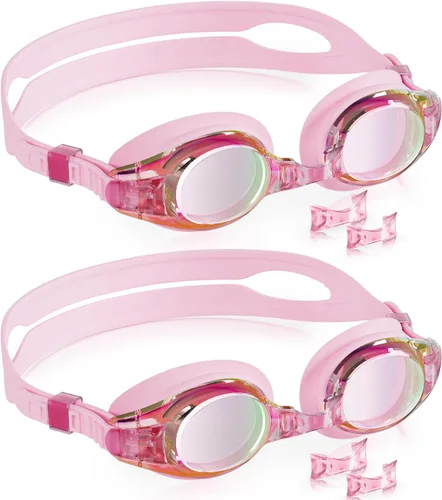 Miniatura 19 de Aegend - Paquete de 2 gafas para niños, gafas de natación para niños de 4 a 16 años, niños y niñas jóvenes, gafas de piscina antivaho, impermeables