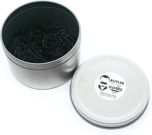 Miniatura 3 de Butler in the Home Elige tu letra favorita del alfabeto de la A a la Z o números del 0 al 9, 100 clips de papel de color negro para iniciales