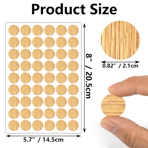 Miniatura 7 de 648 piezas de 12 colores autoadhesivos para agujeros de tornillo, calcomanías de PVC a prueba de polvo para muebles de madera, gabinete, pared