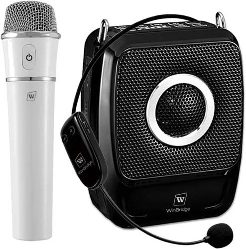 Amplificador de voz con micrófonos profesionales duales, micrófono portátil inalámbrico de 25 W y sistema de altavoces, altavoz Bluetooth con