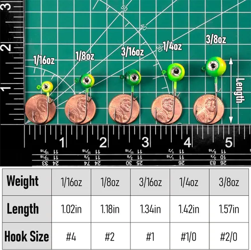 Miniatura 2 de Dr.Fish Paquete de 10 Cabezas de Jig de Pesca con Ojo 3D Bola Swimbait Jig Agua Salada Agua Dulce Lubina Walleye Anzuelos de Pesca Crappie Trucha