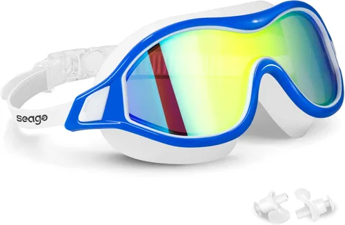 Miniatura 8 de Seago Gafas de natación sin fugas, antivaho para piscina, para adultos, hombres, mujeres, jóvenes, protección UV, visión clara de 180°
