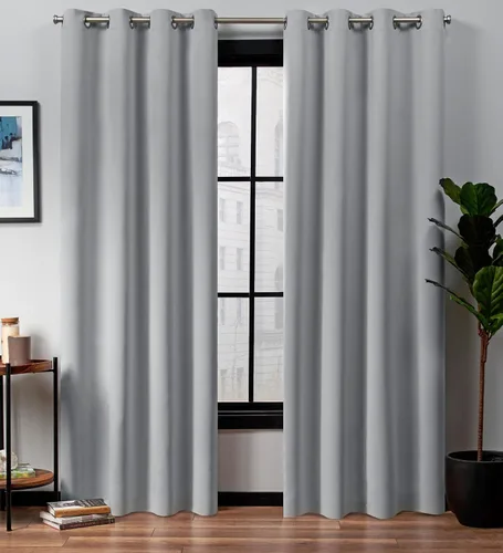 Miniatura 21 de Exclusive Home Curtains - Par de paneles de cortinas, modelo Academy, con ojales para bloqueo total de luz Blanco
