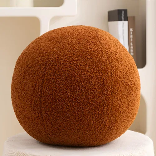 Miniatura 11 de Almohada de Bola de 11.8 Pulgadas, Almohadas Redondas Nórdicas de Lanzar Bouclé, Almohada de Bola con Forma de Esfera, Almohada Decorativa Redonda