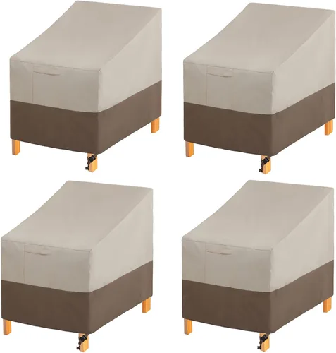 Miniatura 8 de PHI VILLA Juego de 2 fundas para sillas de patio, fundas para muebles de exterior, impermeables y resistentes, para asientos profundos