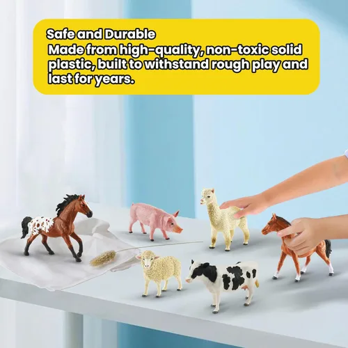 Miniatura 5 de Zippytots 6 piezas Juguetes de Animales de Granja para Niños 3-5 Figuras de Animales de Granja de Plástico Realistas Juguetes Educativos