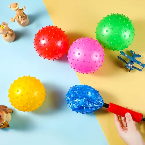 Miniatura 7 de Jerify 64 bolas Knobby de 6.3 pulgadas para niños, bolas sensoriales con bomba de aire, pequeñas inflables, suaves, puntiagudas, para niños, regalos