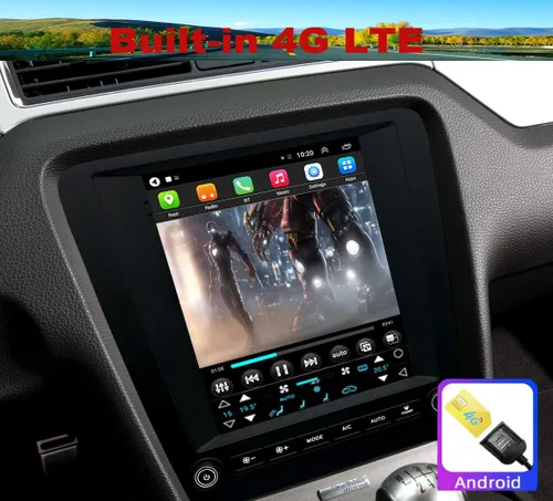 Miniatura 3 de Para Ford Mustang Radio Actualización 2010-2014 Android Estéreo Navegación Reemplazo 9.7 Pulgadas Pantalla Táctil Inalámbrica Carplay WiFi Cámara