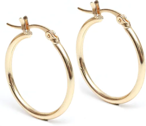 Miniatura 32 de Gempires - Aretes ligeros y gruesos, delicados y minimalistas, hipoalergénicos, chapados en oro, sin deslustre, diseño clásico, para uso diario
