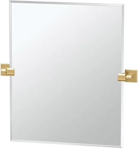 Miniatura 25 de Gatco 5679SM - Espejo rectangular sin marco, 24 pulgadas, latón cepillado negro mate combinado