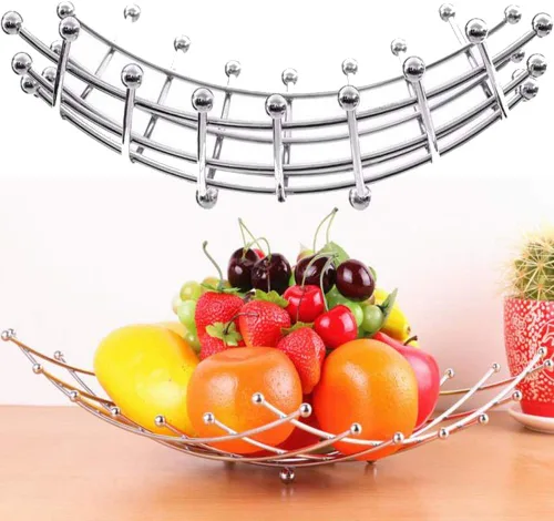 Miniatura 2 de Cesta de frutas para encimera y soporte decorativo para cuenco de frutas con tornillos gratis, perfecto para frutas, verduras, aperitivos, artículos