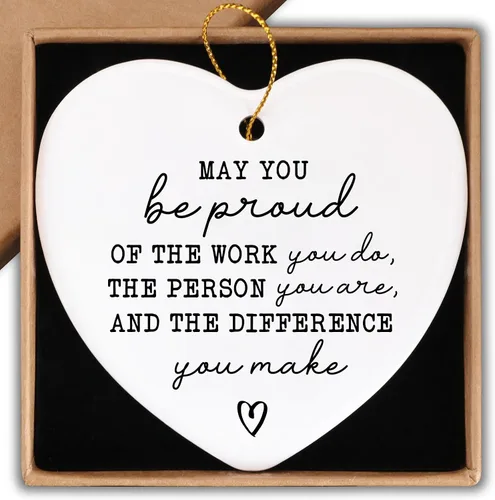 Letrero de recuerdo con texto en inglés «May You Be Proud of the Work You Do the Person You Are and the Difference You Make Thank You», placa de Que