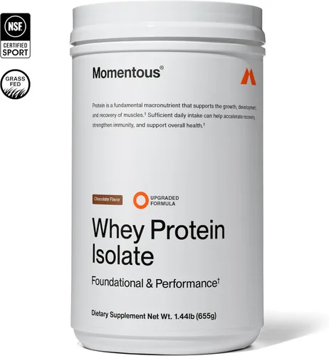 Miniatura 2 de Momentous Essential Proteína de suero de vacas alimentadas a pasto – 20 g de proteína aislada de suero – Certificado NSF para el deporte – Sin
