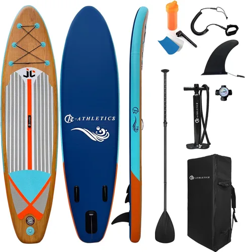 Miniatura 9 de Tabla de remo inflable (6 pulgadas de grosor), paquete ISUP con accesorios y mochila de SUP premium, cubierta antideslizante, aletas, paleta