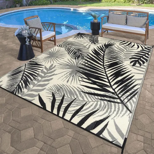 Miniatura 13 de Alfombras para Exteriores 9'x12' para Patios, Alfombra de Paja de Plástico Reversible para Exteriores en Claro, Alfombra de Exterior Grande para RV