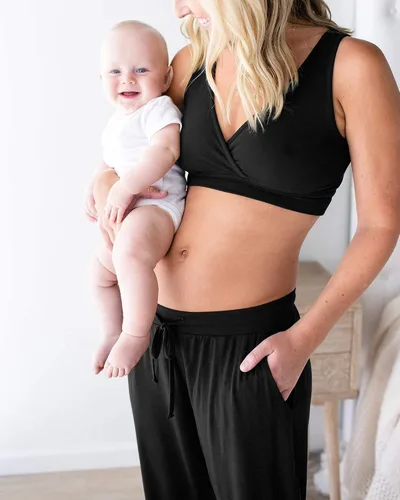 Miniatura 4 de Kindred Bravely Pantalones deportivos de maternidad para uso diario negro XXL y bata de maternidad y lactancia Emmaline gris XXLXXXL