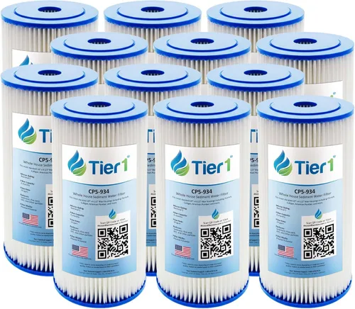 Tier1 Filtro de agua de 5 micras de 10 x 4.5 pulgadas | Cartucho de filtro de sedimentos de poliéster plisado para toda la casa | Reemplazo para