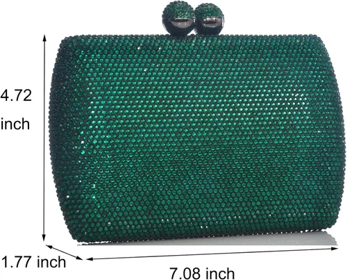 Miniatura 3 de Bolso de noche con diamantes de imitación completos para mujer, dije de cumpleaños, compromiso, boda, fiesta