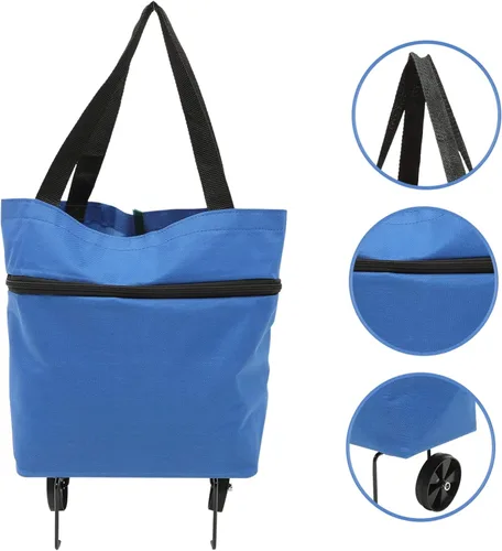 Miniatura 6 de Bolsa de almacenamiento plegable con ruedas, azul, 15 pulgadas de largo x 15 pulgadas de ancho x 12 pulgadas de alto