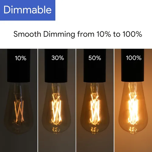 Miniatura 3 de Bombilla LED Edison vintage de filamento ámbar ST19 con brillo ámbar, bombilla de filamento de 5 W, vidrio ámbar, CRI alto de 90+, regulable, 2200 K