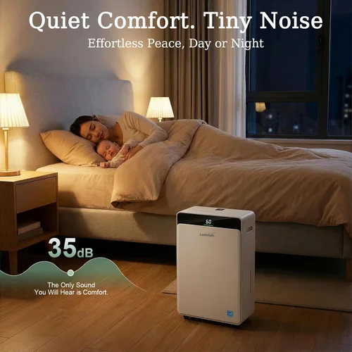 Miniatura 6 de Ludatido Deshumidificador ENERGY STAR actualizado 2026, 80 pintas/día, 5000 pies cuadrados para toda la casa y sótano, tanque de 1.72 galones