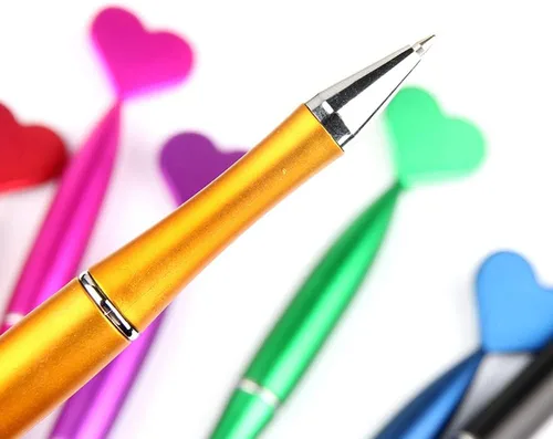 Miniatura 7 de JKJF 8 bolígrafos en forma de corazón, bolígrafo de tinta de gel con forma de corazón, bolígrafos de punta redonda para escuela, oficina, papelería