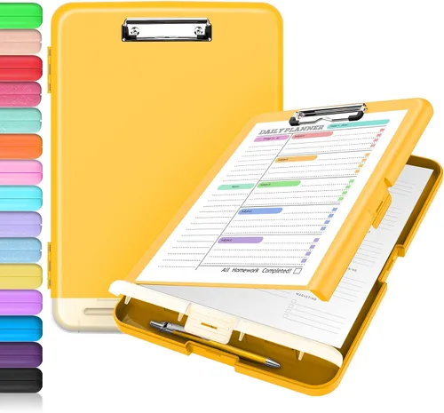 Miniatura 20 de Sooez - Sujetapapeles de documentos clínicos con almacenamiento, sujetapapeles de plástico resistente, de alta capacidad, con soporte para bolígrafo