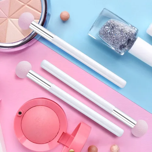 Miniatura 4 de PAGOW 6 aplicadores de maquillaje de esponja con asa, aplicadores de sombra de ojos de esponja, cepillo de esponja para sombra de ojos, brochas