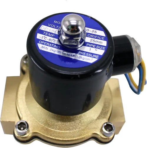Miniatura 7 de HFS válvula solenoide eléctrica 110 vatios Ac o 12 vatios Dc para agua, aire, gas, combustibles N/c - 1/4, 1/2, 3/4 pulgadas, 1 pulgada NPT