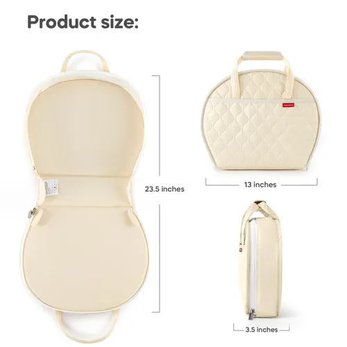 Miniatura 5 de Cambiador de pañales de cuero impermeable portátil compacto para bolsa de pañales de viaje, fácil de limpiar, bebé recién nacido, beige