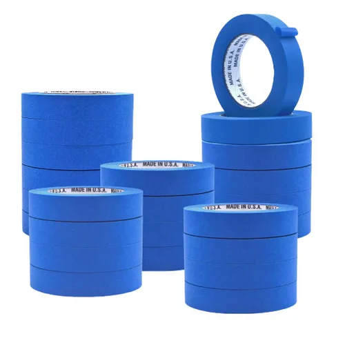 Miniatura 13 de Cinta adhesiva de pintor azul fabricada en Estados Unidos, 2 pulgadas x 60 yardas, cinta adhesiva gruesa y ancha para pintura segura de paredes