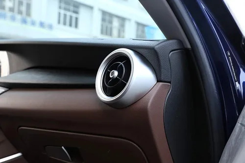 Miniatura 4 de YIWANG - Cubierta de salida de aire acondicionado frontal de coche de fibra de carbono estilo ABS, cromado, 2 piezas para Alfa Romeo Stelvio 2017