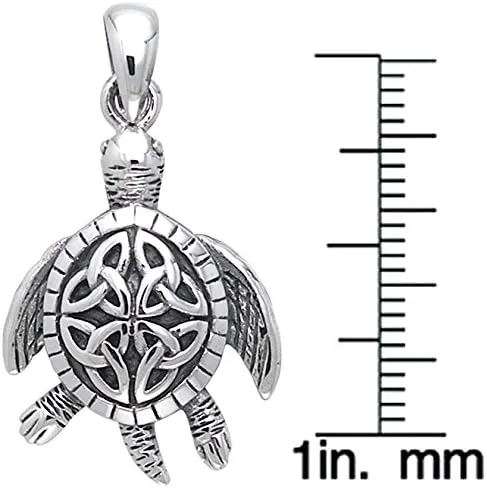 Miniatura 2 de Jewelry Trends - Colgante de plata de ley, diseño de tortuga celta
