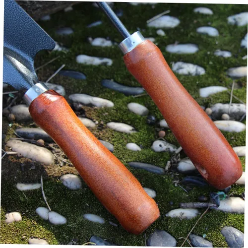 Miniatura 8 de Mini herramienta de jardín para plantar y deshierbar pequeña pala de acero, rastrillo de mano de pala estrecha y azada de doble propósito