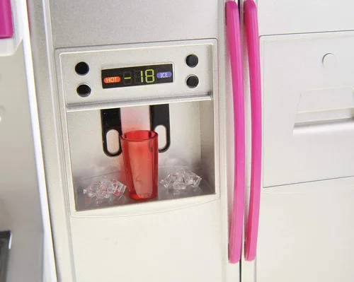 Miniatura 7 de PowerTRC Juego de juguetes de cocina para muñecas, mini juguete moderno de cocina, juego de accesorios con luz y sonido realistas para niños