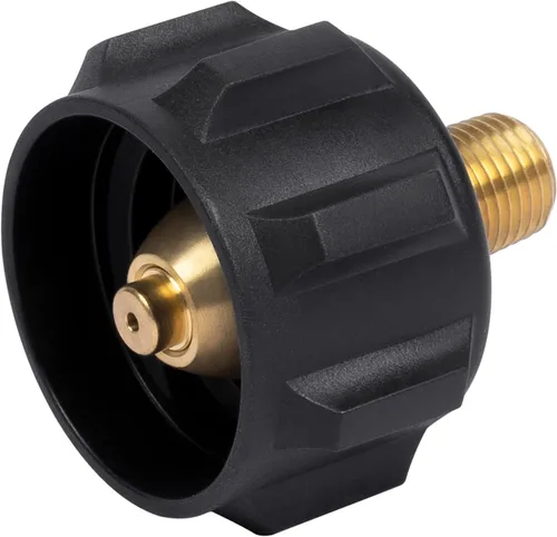 GASPRO Montaje de gas propano para regulador y manguera, QCC x 1/4" macho NPT, flujo excesivo, latón macizo