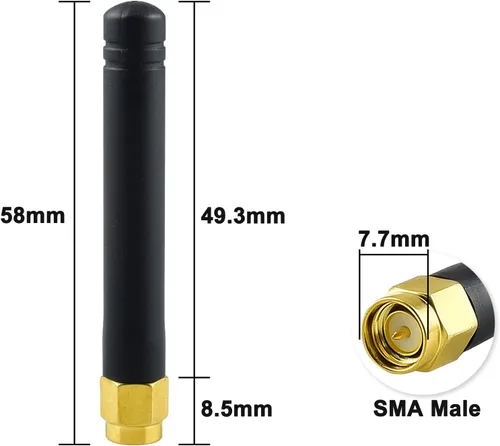 Miniatura 4 de Antena de 433 MHz SMA macho de goma de pato, paquete de 3, antena de pulgar direccional GSM Omni para módems de radio aficionados, puntos de acceso
