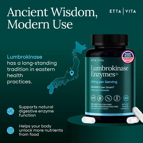 Miniatura 5 de Potente suplemento de lumbroquinasa (120 porciones) 40 mg/porción (actividad máxima - 800,000 unidades) - Cápsulas de enzimas lumbroquinasa