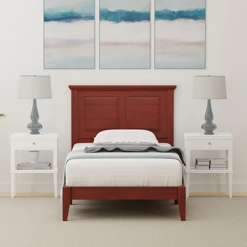 Miniatura 17 de Glenwillow Home Cama de plataforma de madera maciza estilo cabaña en tamaño matrimonial - Cereza clásica