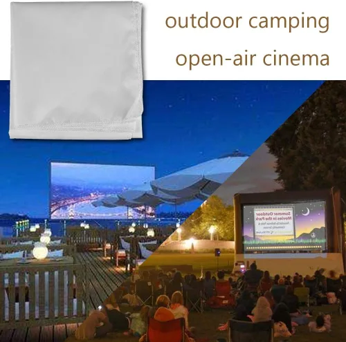 Miniatura 6 de Cortina de proyector, tela de poliéster sintético translúcida, pantalla de proyector duradera, cine al aire libre para acampar al aire libre